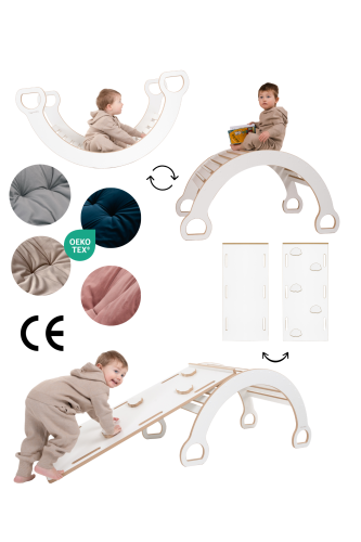 3w1 Bujak Montessori XXL + zjeżdżalnia CHMURKI + PODUSZKA