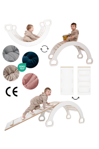 3w1 Bujak montessori XXL + zjeżdżalnia DRABINKA + PODUSZKA