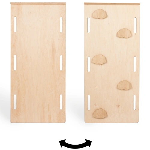 Zjeżdżalnia/ścianka wspinaczkowa 2w1 CHMURKI do Bujaka Montessori XXL - drewniany