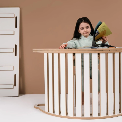3w1 Bujak montessori XXL z uchwytami + DUŻA zjeżdżalnia DRABINKA + blat 