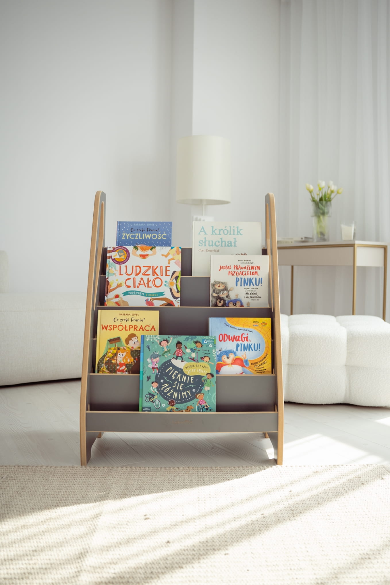 MINI biblioteczka Montessori - szara