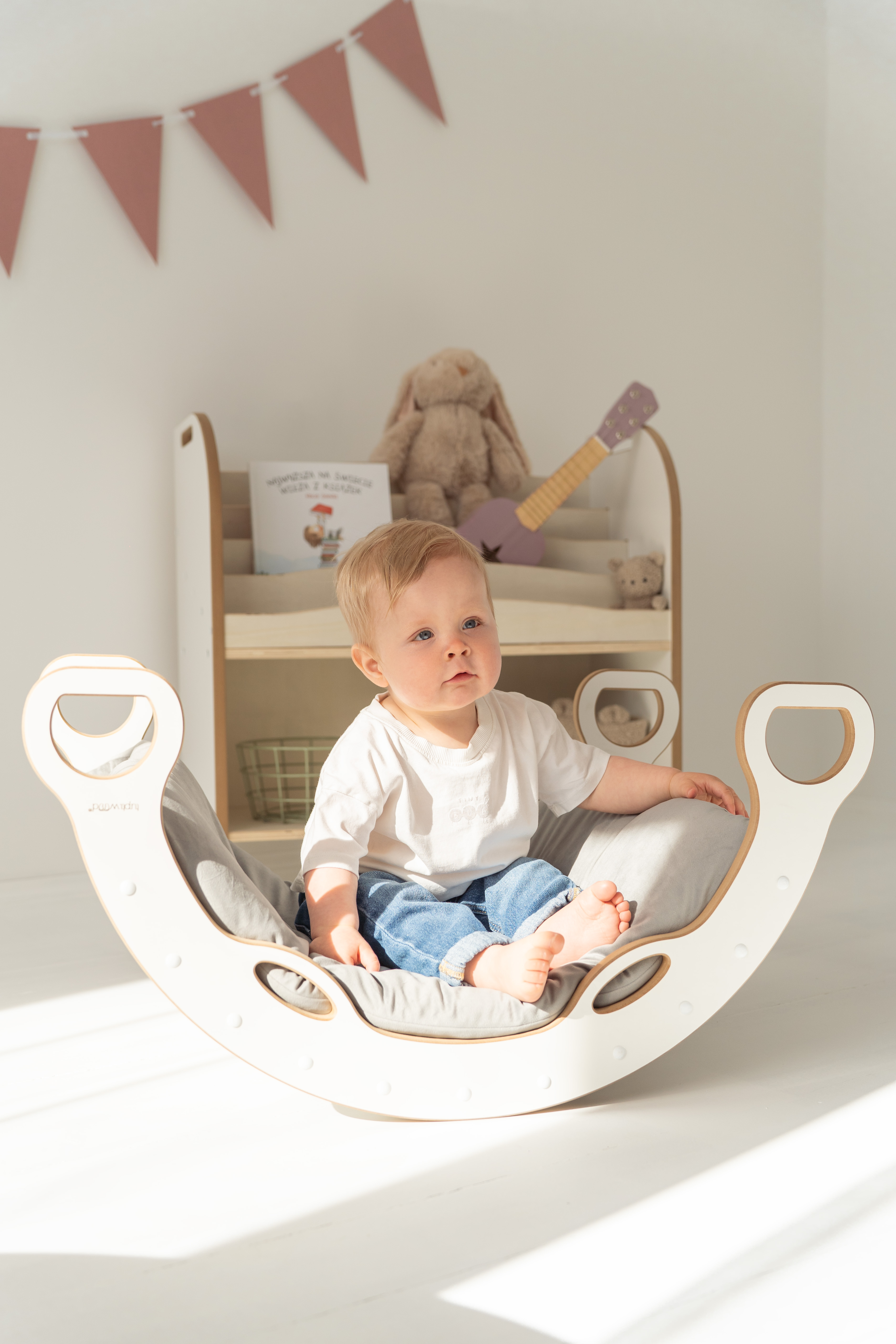 3w1 Bujak montessori L + zjeżdżalnia DRABINKA + PODUSZKA - Meble Montessori tupti.wood